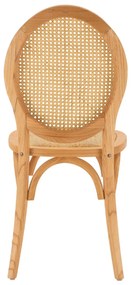 Καρέκλα TINSLEY Ξύλινη με Οβάλ πλάτη και Rattan Φυσικό 45x50x97εκ. 45x50x97 εκ.