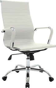 Καρέκλα γραφείου διευθυντή Valter pakoworld λευκό pu 55.5x58x108εκ