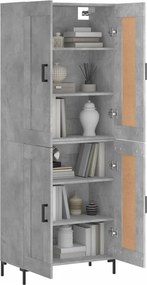 vidaXL Ντουλάπι Γκρι Σκυροδέματος 69,5x34x180 εκ. Επεξεργασμένο Ξύλο