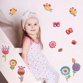 Birds &amp; Flowers αυτοκόλλητα 3 επιπέδων M (14501)