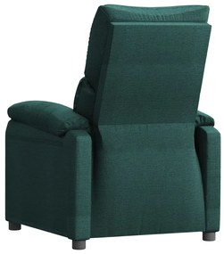vidaXL Πολυθρόνα Ανακλινόμενη Σκούρο Πράσινο Υφασμάτινη