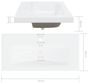 ΝΙΠΤΗΡΑΣ ΈΝΘΕΤΟΣ ΛΕΥΚΟΣ 81 X 39 X 18 ΕΚ. ΚΕΡΑΜΙΚΟΣ ΜΕ ΒΡΥΣΗ 148625