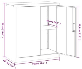 Αρχειοθήκη Μαύρη 79 x 40 x 90 εκ. από Ατσάλι - Μαύρο