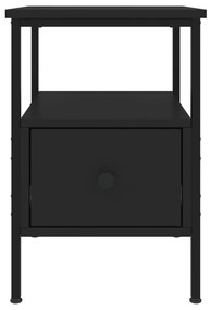 Κομοδίνα 2 τεμ. Μαύρα 34 x 36 x 50 εκ. από Επεξεργασμένο Ξύλο - Μαύρο