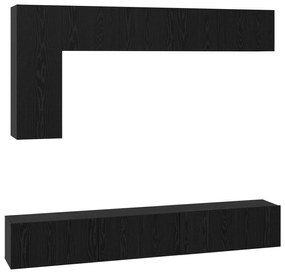 vidaXL Σετ Καθισμάτων Τηλεόρασης 6 pcs Μαύρη Δρυς 30.5 x 30 x 90 cm