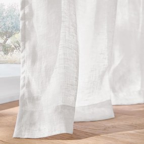 Λινή διαφανής κουρτίνα με πιέτες και κύματα, ONEGA