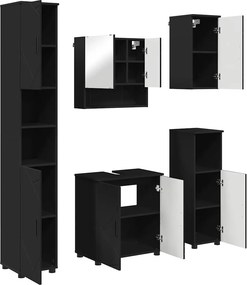 vidaXL Σετ Επίπλων Μπάνιου 5 τμχ. Μαύρο 61 x 35 x 64 εκ.