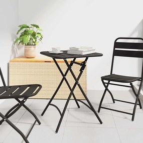 vidaXL Αναδιπλούμενο Τραπέζι Κήπου - Ανθρακί - 55x55x73 εκ. - Χάλυβας