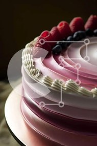 Intra Συλλεκτικό Ξύλινο Παζλ Plywood  4mm - Pink Frosted Cake με φρέσκα μούρα και White Frosting Σε Ξύλινο Κουτί - Διαστάσεις: 10x10 cm – 25 κομμάτια
