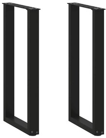 Πόδια Κονσόλας σε Σχήμα U 2 τεμ. Μαύρο 28x(72-73) εκ. Ατσάλι