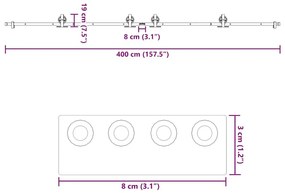 Μηχανισμός Συρόμενης Μεσόπορτας Μαύρος 400 εκ. Ατσάλινος