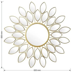 Καθρέπτης Flower χρυσό 83x2.5x83εκ 83x2.5x83 εκ.