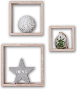 ΡΑΦΙΈΡΕΣ/ΡΆΦΙΑ ΤΟΊΧΟΥ WALL SHELF CUBE OAK NAT S X3 138956C