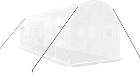vidaXL Θερμοκήπιο με Ατσάλινο Πλαίσιο Λευκό 12 μ² 6 x 2 x 2 μ.