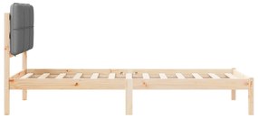vidaXL Σκελετός Κρεβατιού με Επενδεδυμένο Κεφαλάρι Ανοιχτό γκρι