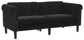 vidaXL Πολυθρόνα Διθέσια Μαύρη Βελούδινη