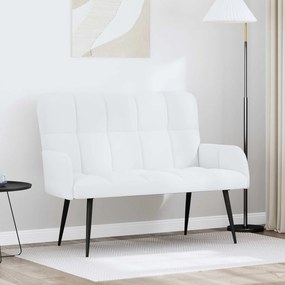 vidaXL Καναπές 2 ατόμων Λευκό 115 x 61 x 87 εκ. Ύφασμα