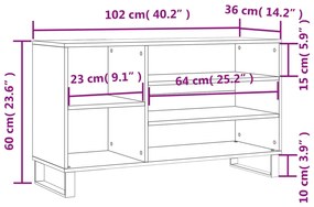 Παπουτσοθήκη Γυαλιστερό Λευκό 102x36x60 εκ. Επεξεργασμένο Ξύλο - Λευκό