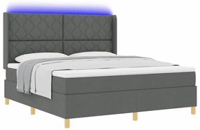 vidaXL Κρεβάτι με ελατήρια με στρώμα Γκρι 180 x 200 cm ύφασμα