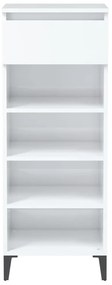 vidaXL Παπουτσοθήκη Γυαλιστερή Λευκή 40x36x105 εκ. Επεξεργασμένο Ξύλο