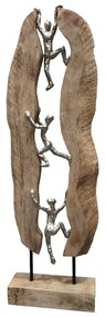 Επιτραπέζιο διακοσμητικό Climb Inart φυσικό μάνγκο ξύλο-αλουμίνιο 21x8x69εκ