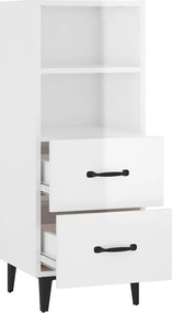 vidaXL Ντουλάπι Γυαλιστερό Λευκό 34,5x34x90 εκ. Επεξεργασμένο Ξύλο