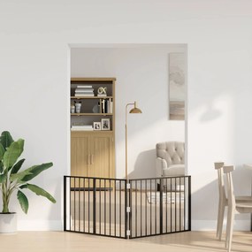 vidaXL Πόρτα Σκύλου 2 pcs Μαύρο 100 x 60 cm Επικαλυμμένος Χάλυβας