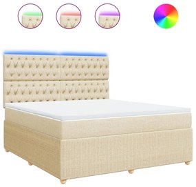 ΚΡΕΒΑΤΙ BOXSPRING ΜΕ ΣΤΡΩΜΑ ΚΡΕΜ 180X200 ΕΚ. ΥΦΑΣΜΑΤΙΝΟ 3294447