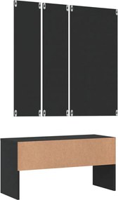 vidaXL Σετ Επίπλων Διαδρόμου Μαύρο από Επεξεργασμένο Ξύλο