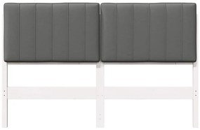 vidaXL Ταπετσαρισμένο κεφαλάρι Λευκό και Ανοιχτό Γκρι 140 cm
