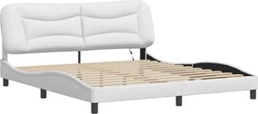 vidaXL Πλαίσιο κρεβατιού με LED χωρίς στρώμα Hvar Λευκό 180x200εκ.