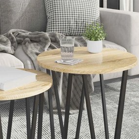 vidaXL Σετ βοηθητικά τραπεζάκια 2 pcs Σονομα δρυς και Μαύρο