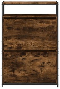 vidaXL Παπουτσοθήκη Καπνιστή Δρυς 75x34x112 εκ. από Επεξεργ. Ξύλο
