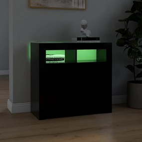 vidaXL Ντουλάπι με LED Μαύρο 80 x 35 x 75 εκ.