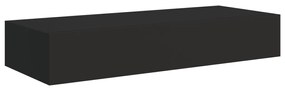 vidaXL Ράφι Επιτοίχιο με Συρτάρι Μαύρο 60 x 23,5 x 10 εκ. από MDF