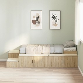 vidaXL Κρεβάτι αποθήκευσης Ξύλου Sonoma 90x200 cm