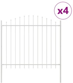 vidaXL Φράκτης κήπου  με καμπυλωτή κορυφή, Λευκό, 6,8x1,25 μ, Χάλυβας
