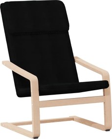 vidaXL Πολυθρόνα Relax Μαύρο Υφασμάτινη με Υποπόδιο