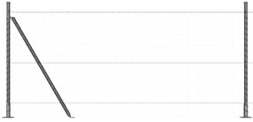 vidaXL Στύλος Περιφράξεων 7 pcs Γκρι Ατσάλι