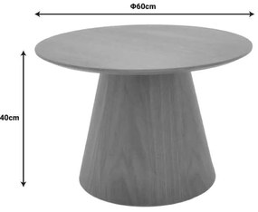 Τραπέζι σαλονιού Kayano pakoworld mdf σε φυσική απόχρωση Φ60x40εκ