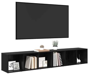 vidaXL Σετ επίπλου τηλεόρασης 2 pcs Μαύρη Οξυά Επεξεργασμένο ξύλο
