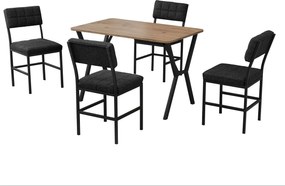 Extendable Dining Table &amp; Chairs Set (5 Pieces) Dubai - Anthracite, Walnut Anthracite
Walnut