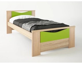 SB-00064 Παιδικό κρεβάτι "ΧΑΜΟΓΕΛΟ" μονό σε χρώμα δρυς-λαχανί 90x190
   , 1 Τεμάχιο