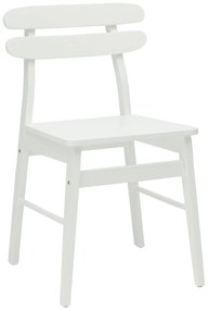 vidaXL Καρέκλα τραπεζαρίας 2 pcs Λευκό Στερεό Ξύλο Ραβέντι