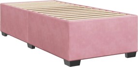 vidaXL Κρεβάτι Boxspring με Στρώμα Ροζ 100x200 εκ. Βελούδινο