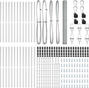 vidaXL Στύλος Περιφράξεων Ασημί 50 x 1,5 μ. (25 mm πλέγμα) Ατσάλι