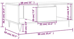 ΤΡΑΠΕΖΑΚΙ ΣΑΛΟΝΙΟΥ ΚΑΠΝΙΣΤΗ ΔΡΥΣ 90X50X36,5 ΕΚ. ΕΠΕΞΕΡΓ. ΞΥΛΟ 830593