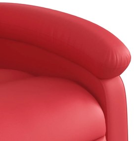Πολυθρόνα Μασάζ Ανακλινόμενη Κόκκινη από Συνθετικό Δέρμα - Κόκκινο