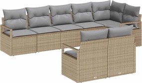vidaXL Σετ Καναπέ 8 pcs Μπεζ συνθετικό ρατάν