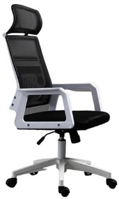 OEM Καρέκλα Γραφείου YT-1212 Μαύρη Πάνινη με Λευκό Σκελετό